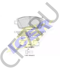 E4B1-2001-AB Комплект тормозных колодок, дисковый тормоз FORD ASIA / OCEANIA в городе Екатеринбург