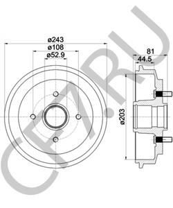 VP2S6W1113AA Тормозной барабан Ford в городе Екатеринбург