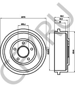 2T141126DB Тормозной барабан Ford в городе Екатеринбург