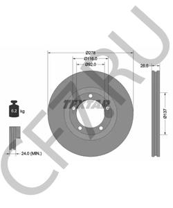 '581294E000 PMC Диск тормозной передний KIA BONGO 3 (06-) (2.9-J3) (2WD) (PHC) в городе Екатеринбург