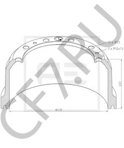 6584210001 ZTD Барабан тормозной MERCEDES передний (410x180/191, H=237, d=298/ 335)(ан. 6244210201) / в городе Екатеринбург