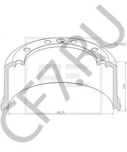 0310967190 Автомагнат (АМ) Барабан тормозной BPW полуприцепа (420x180/184 h=227 d=290/335) в городе Екатеринбург