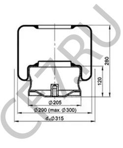 628 320 12 25 SETRA Кожух пневматической рессоры в городе Екатеринбург