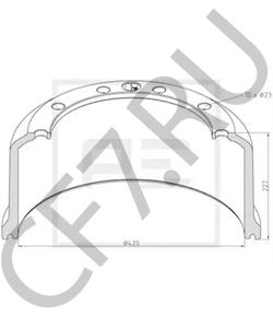 1.064.0260.02 SAFHOLLAND Барабан тормозной 10 шпилек 420*194(190)(180)*227 SK-RS 9042 в городе Екатеринбург