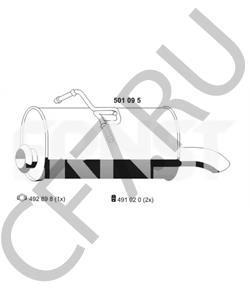 1726WH CITROEN/PEUGEOT Глушитель [ORG в городе Екатеринбург