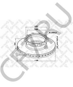 MBR5025 MERITOR Диск тормозной передний. front +rear 430*45*131- 10 шпилек 4-серия в городе Екатеринбург
