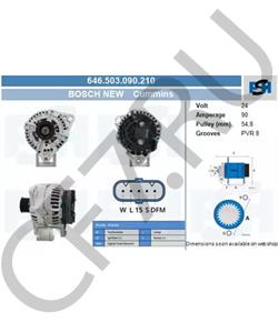 5259578 PRC Генератор 24V/90A Cummins ISBe, шт в городе Екатеринбург