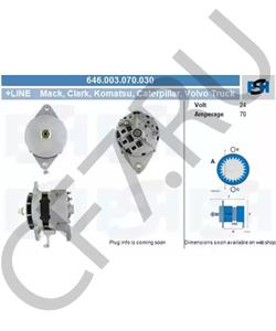 3920617 CUMMINS FOTON Генератор 24V/70А (Delco Remy 24SI375) Cummins в городе Екатеринбург