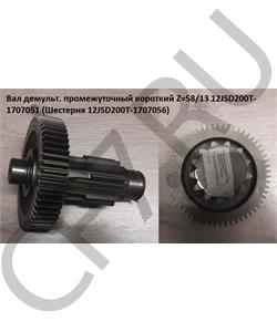 12JSD200T-1707051 SHAANXI Вал демульт. промежуточный короткий Z=58/13 (Шестерня 12JSD200T-1707056) в городе Екатеринбург