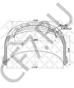 81.50110.0142 SHAANXI Барабан тормозной задний F3000 410*300*230*297  в городе Екатеринбург