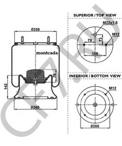 MLF7032 MERITOR Подушка воздушная без стакана, (3 шп.+возд. / 1 отв.) в городе Екатеринбург