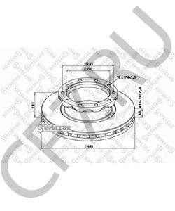 0501316953 CM Диск тормозной передний VOLGABUS 5270.0H (Ситиритм 10 DLe), XML6126JR, XML6127JR, ZK6122H9, LOTOS 105CNG, МАЗ-203 (D430,H132,10отв.) "Аналог в городе Екатеринбург