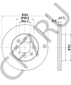 45251-SCC-900 Dar тормозной диск HONDA CIVIC EG#, EK#, EU#/ES#, FD# , AIRWAVE GJ1/2, FIT / JAZZ GE7/8, DOMANI MB#, FR в городе Екатеринбург