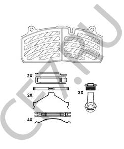 04057439600 КИТАЙ Колодки тормозные 29195 SAF Haldex GIGANT пр-во ТУРЦИЯ в городе Екатеринбург