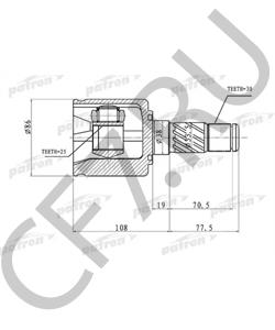 49592-3E000 HYUNDAI / KIA ШРУС внутренний привода левый BONGO3 12-, SORENTO (папа 30шл, d=33) в городе Екатеринбург