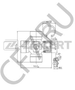 2203030P02B1 GREAT WALL/HAVAL Крестовина карданного вала gw wingle d=27 l=70 [ORG в городе Екатеринбург