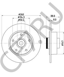 43200-7595R SAMSUNG Диск торм. RENAULT FLUENCE 10-MEGANE 08- задний 1 шт (min 2 шт) в городе Екатеринбург