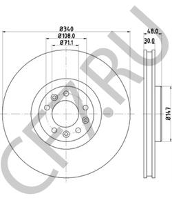 424988 CITROEN/PEUGEOT ТОРМ ДИСК ВЕНТ DIAM 340 EP 30 [ORG в городе Екатеринбург
