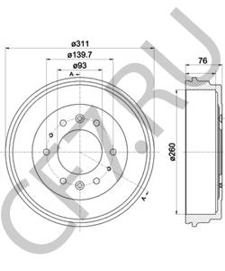 S08326251A ASIA MOTORS Тормозной барабан в городе Екатеринбург
