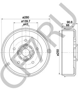 0K01126251B HYUNDAI / KIA БАРАБАН ТОРМОЗНОЙ -98 в городе Екатеринбург