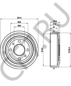 7599325 ALFAROME/FIAT/LANCI Тормозной барабан в городе Екатеринбург