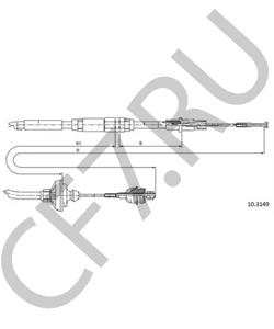7D1721335 LOTUS Трос, управление сцеплением в городе Екатеринбург