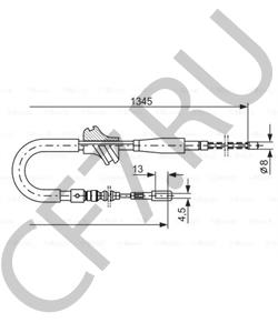 893609721 Euroflex Трос стояночного тормоза EUROFLEX BR099 в городе Екатеринбург