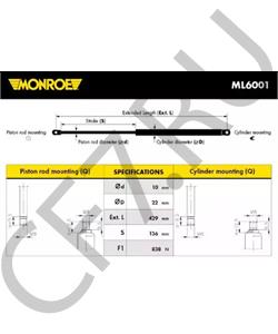 55137022AB JEEP VIASA Газовая пружина, крышка багажник в городе Екатеринбург