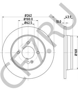 58411-0U300 HYUNDAI / KIA Диск тормозной задний Solaris/ RIO 12 в городе Екатеринбург
