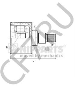49536-1R001 HYUNDAI / KIA Шрус внутренний левый с ABS (5/6 ступенчатая МКПП/ 4 ступенчатая АКПП) 1,4 Solaris в городе Екатеринбург