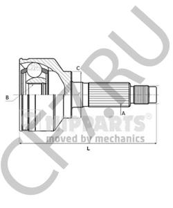 49526-1R001 HYUNDAI / KIA Шрус наружный с полуосью левый с ABS (5/6 ступенчатая МКПП/ 4 ступенчатая АКПП) 1,4 Solaris в городе Екатеринбург