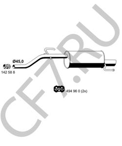 13263390 GM ГЛУШИТЕЛЬ В СБОРЕ С ЗАДНЕЙ ВЫПУСКНОЙ ТРУБОЙ в городе Екатеринбург