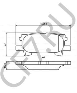 04466-48060 TOYOTA (GAC) Комплект тормозных колодок, дисковый тормоз в городе Екатеринбург