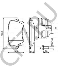 JZW698451G VW-PORSCHE Комплект тормозных колодок, дисковый тормоз в городе Екатеринбург