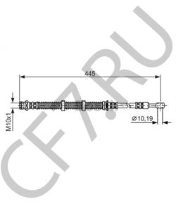 SHB000580 BEARMACH ШЛАНГ ТОРМОЗНОЙ ПЕРЕДНИЙ ПРАВЫЙ (AM-OEM) в городе Екатеринбург
