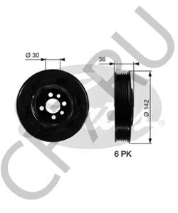 06B105243F AUDI (FAW) Ременный шкив, коленчатый вал в городе Екатеринбург