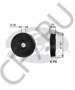 2S6Q6B319AD FORD ASIA / OCEANIA Ременный шкив, коленчатый вал в городе Екатеринбург