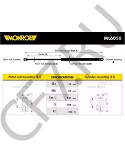 8731Q8 CITROEN/PEUGEOT УПОР КРЫШ.БАГ. [ORG в городе Екатеринбург